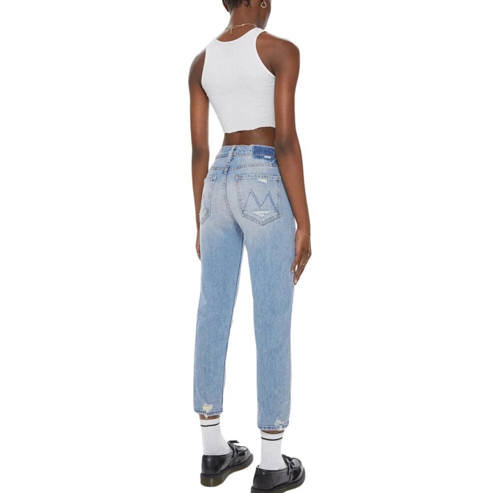 Mother The Dazzler Shift Not Rough Enough Insider Crop Step Fray Size 28 Blue - Picture 2 of 11